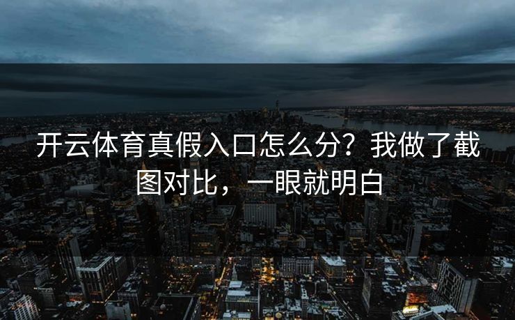 开云体育真假入口怎么分？我做了截图对比，一眼就明白